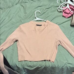 Brandy Melville Peach Ribbed Knit Top